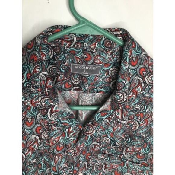 Armand Thiery Men’s  L Large Shirt Button Down / Up Short sleeve Cotton  Paisley - Picture 1 of 12